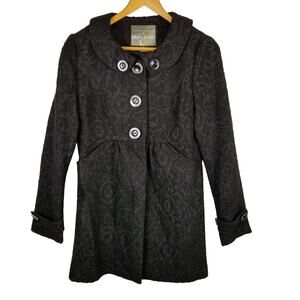 Mac & Jac Black Jacquard Coat Size 6